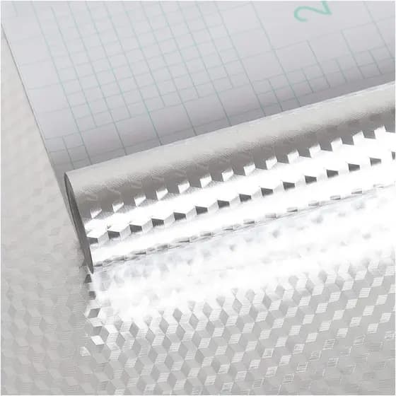 VEELIKE Papel Adesivo de Aço Inoxidável 15,74x354,33 polegadas, Papel de Parede Removível, Autoadesivo, Resistente a Óle