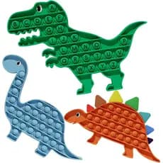 Conjunto de 3 Brinquedos Pop Fidget com Alfabeto, Brinquedos Sensoriais Pop Fidget ABC para Aprendizagem Infantil, Dinos