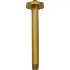Braço de Chuveiro com Flange de Anel O, 8 polegadas, Latão Maciço, Redondo, Roscas Cônicas 1/2 NPT Soldadas em Ambos os