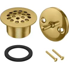 Conjunto de Acabamento para Banheira com Alavanca de Acionamento, com Placa Frontal de Transbordo com Alavanca de Aciona
