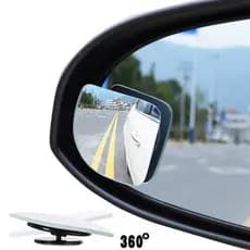 2 Peças de Espelho Retrovisor Transparente para Carro, Rotacionável 360°, Ajustável com Lente Convexa Fixa para Ponto Ce