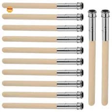 12 extensores de lápis de madeira para artistas com cabo de metal ajustável, alongador, suporte para carvão, fácil de us