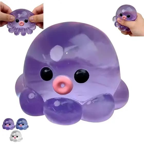 Brinquedo Antiestresse Fofo de Polvo Transparente, Bola de Apertar Macia, Brinquedo para Alívio do Estresse, Presente de