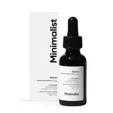 Sérum Minimalista com 0,3% de Retinol e Óleo de Centella Asiática para Antienvelhecimento |   Sérum noturno contendo esq