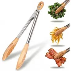 Pinças De Madeira De Oliva De 11 Polegadas Salt & York , Cozinha Com Cabo Longo Para Cozinhar , Salada , Macarrão E Grel