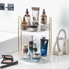 Organizador De Maquiagem Giratório Para Vaidade , Organizadores De Perfume Armazenamento Cuidados Com A Pele Bancada De