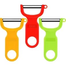 Descascador De Vegetais Original Lâmina De Aço Carbono Pacote Com 3 Vermelho/Verde/Amarelo FAPN