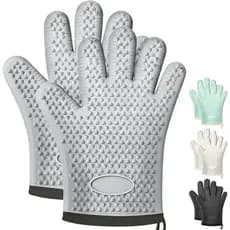 2 Unidades De Luvas De Forno Resistentes Ao Calor Para Grelhar E Assar , Silicone Antiderrapantes Cozinha Impermeáveis C