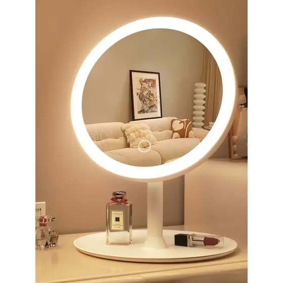 [Produto de Destaque] Novo Modelo 2025 Espelho de Maquiagem LED de Mesa com Luzes para Estudantes e Uso Doméstico, Espel