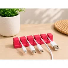 Organizador de Cabos 5 Vias | Suporte para Cabos USB, USB-C, Lightning Micro USB | Varias Cores