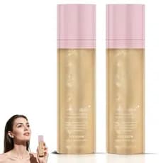 2 Peças Sunglaze Sheer Setting Mist Protetor Solar SPF50, Névoa de Óleo Brilhante de Amplo Espectro para Rosto e Corpo,