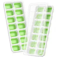 ChefAideForma de Gelo com Tampa, 2 Pacotes com 28 Cubos, Formas de Gelo Duráveis e Empilháveis para Freezer com Tampas R