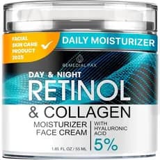 Hidratante Facial com Retinol, Antienvelhecimento, Firmador de Pescoço, Colágeno, para Dia e Noite, com Ácido Hialurônic