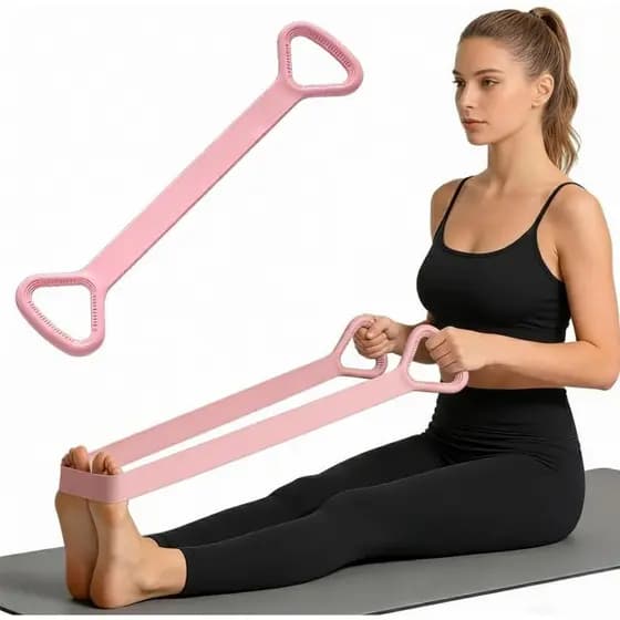 Banda de resistência modelo 2026 em formato de oito com alça, faixa elástica para exercícios de modelagem, elástico para