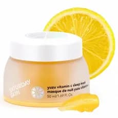 Máscara Noturna de Vitamina C SaturdayYuzu Regenerist Retinol Ultra-Rica Hidratante Facial Reduz Rugas Ideal para Todos