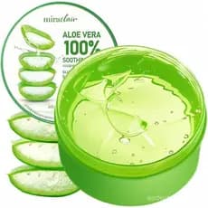 MIRACLAIRA Gel de Aloe Vera para Rosto, Cabelo e Alívio de Queimaduras Solares, Aloe Vera para Queimaduras, Feito com 10