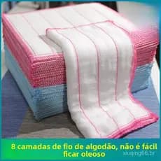 Pano de prato de gaze de algodão popular de 2026, pano de limpeza de cozinha, pano de prato doméstico, absorvente e não