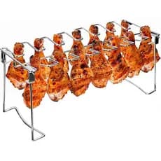 Suporte de Metal para Coxas de Frango, Suporte para Pernas de Frango com Múltiplas Divisórias, Suporte para Churrasco An