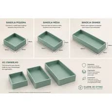 Kit 3 Bandejas Organizadoras de Mesa Escritório Organizador Multiuso PLA - Cleon 3D