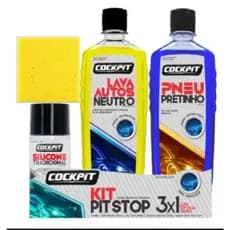 Kit Limpeza Automotiva Completo Cockpit Sabão Para Carro Limpeza Interna e Externa Alta Performance Kit Completo
