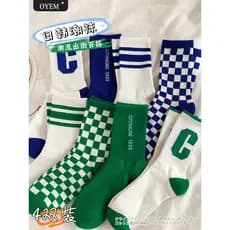 T na moda meias femininas primavera outono Klein azul meias Mid-tube meias de algodão esportes longo tubo ins meias femi