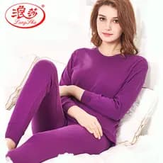Langsha roupas de outono calças compridas feminino terno de algodão puro camisola de algodão fino algodão básico de meia