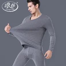Langsha roupas de outono calças compridas homens Modal algodão camisola juventude com decote em V estilo fino Base magro