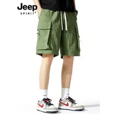 Jeep jeep macacão shorts masculino verão 2024 novas calças de cinco pontos shorts casuais masculino verão estilo fino