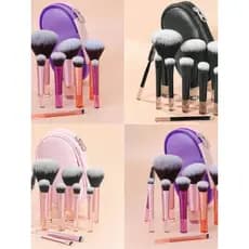 10pcs Mini Conjunto De Pincéis De Maquiagem Em Pó Sombra Base Blus