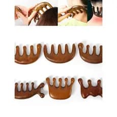Terapia De Madeira Massagem Pente Cabeça Rosto Couro Cabeludo Gua Sha Massageador N