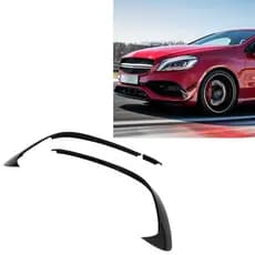 Mingstoree.br Divisor de para-choque dianteiro preto brilhante material ABS premium 3 peças de substituição classe A