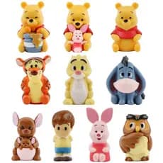 10pcs/conjunto Figuras de Ação Anime Winnie the Pooh 5cm Conjunto de Bonecos de Urso Tigre Eeyore Piglet Decoração