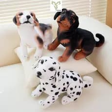 Rytanda Cachorro Brinquedo De Pelúcia Fofo Filhote De Realista Criativo Beagle Dálmata Bicho Recheado Macio Travesseiro
