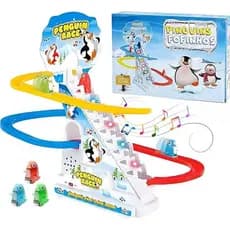 Brinquedo Pinguim Musical No Tobogã | Plástico Abs | 3 Pinguins
