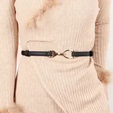 [Estoque pronto] Novo estilo feminino cinto fino cintura ajustável pequeno cinto combinando vestido terno moda feminina