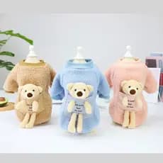 Roupas para Animais de Estimação, Inverno, Teddy Bear, para Cães e Gatos Pequenos e Médios, Colete com Bolso em Estilo W