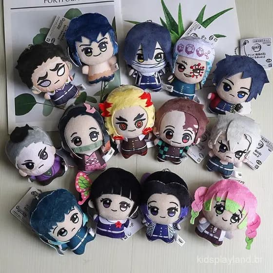 Novo Brinquedo de Pelúcia de 10cm Anime Demon Slayer Tomioka Giyu Kamado Tanjirou Kamado Nezuko Agatsuma Zenitsu Shinazu