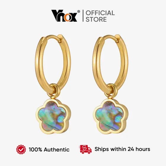 Vnox Flor Brincos Feminino Meninas Não Desbotamento Hipoalergênico À Prova Dwaterproof Água Simples Moda Jóias Presente