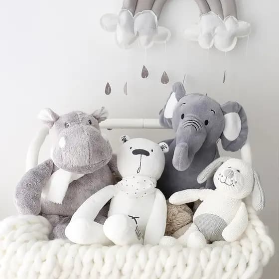 Brinquedo De Pelúcia Animal Bonito Elefante Urso Hipopótamos Bonecas Brinquedos Macios Recheados Para Crianças