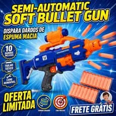 Metralhadora Lança Dardos Infantil 20 Dardos Alvo Brinquedo Tiro ao Alvo Semiautomática Espuma Ventosa Presente Menino