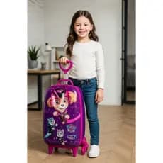 Mala Infantil 3D Roxa com Rodinhas para Viagem