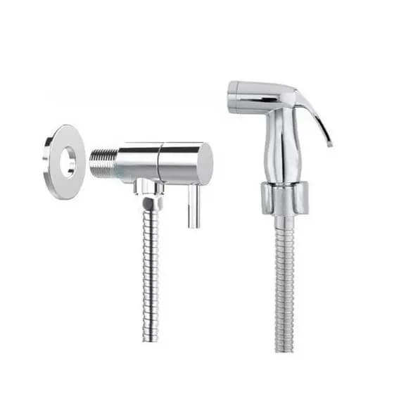 Kit de Ducha Higiênica Para Banheiro Completa Luxo Abs Cromado 1,2m 1/4
