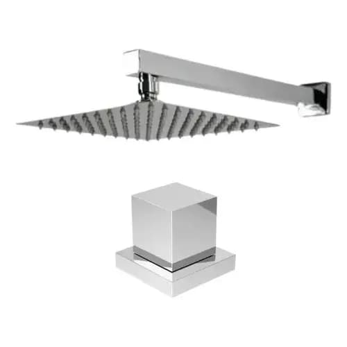 Chuveirão Piscina 20x20 Inox Cromado C/ Acabamento Metal