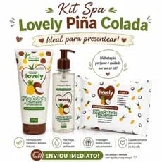 Kit Sabonete Líquido Rosto e Corpo 200ml, Esf.Corporal e Lenço Umedecido. Pinã Colada+Pantenol Lovely Face Beautiful;