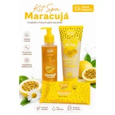 Kit Sabonete Líquido Rosto e Corpo, Esf. Corporal e Lenço Umed. Micelar. Maracujá+Camumila; LOVELY BY FACE BEAUTIFUL.