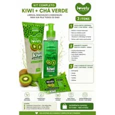 Kit Kiwi + Chá Verde Face Beautiful – 3 Itens | Esfoliante + Sabonete Líquido + Lenço Micelar