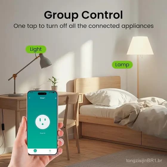 GHome Smart Plug Mini, Tomada Inteligente WiFi Compatível com Alexa e Google Home, Tomada com Temporizador e Controle po