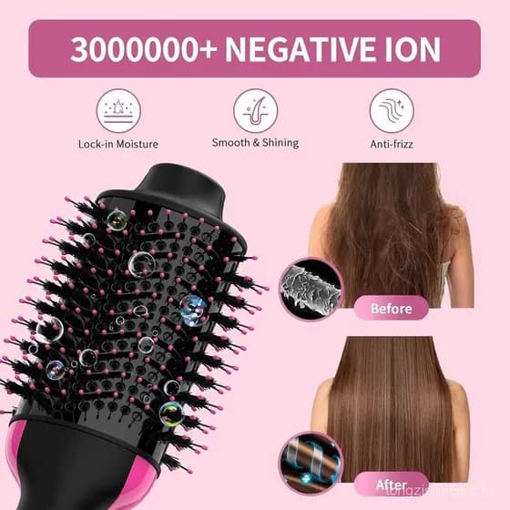 Escova Secadora de Cabelo 4 em 1, Secador e Modelador de Cabelo com Íons Negativos,, Barril de Cerâmica e Titâ