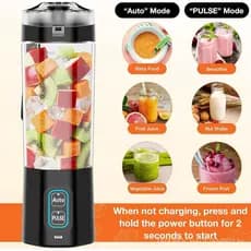 Liquidificador Pessoal GVODE, Liquidificador Portátil para Smoothies, Shakes, Preparação de Alimentos e Mistura de Alime