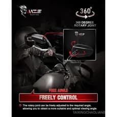Espelhos de Motocicleta MZS Pretos, Espelho Retrovisor Lateral M8 para Motocicleta, Acessórios com Haste Oca em Forma de